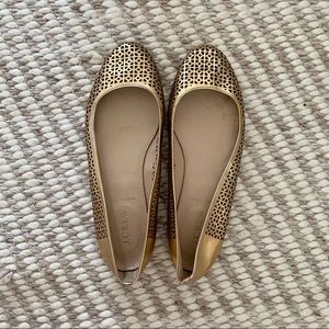 J.Crew gold woven leather flats size 7.5